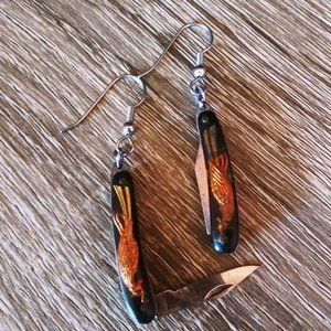 Phoenix folding knife earrings